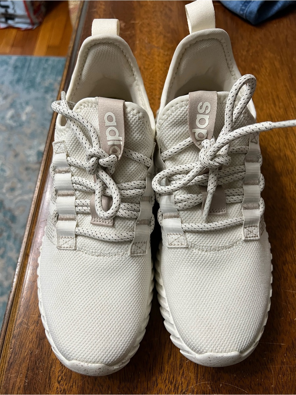 adidas Off-White Knit Slip-On Sneakers